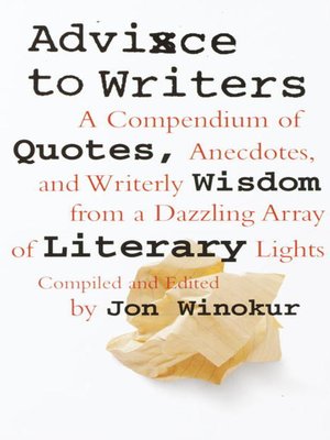 cover image of Advice to Writers